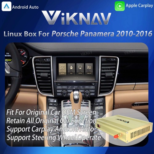 Viknav Linux System Interface Box For Porsche Panamera 2010-2016 Wireless Apple CarPlay Android Auto Stereo Only Support Original Car Screen