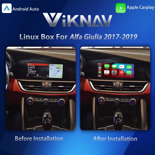 Viknav Linux System Interface Box For Alfa Giulia 2017-2019 Wireless Apple CarPlay Android Auto Stereo Only Support Original Car Screen