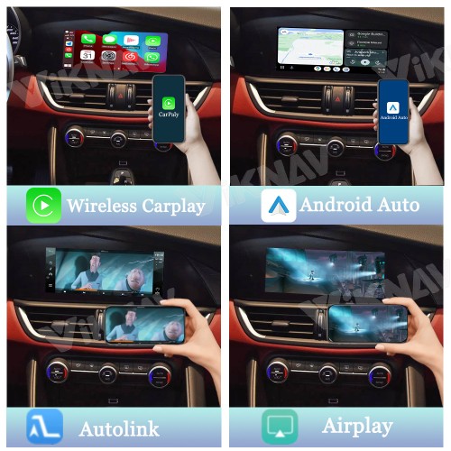 Viknav Linux System Interface Box For Alfa Giulia 2017-2019 Wireless Apple CarPlay Android Auto Stereo Only Support Original Car Screen