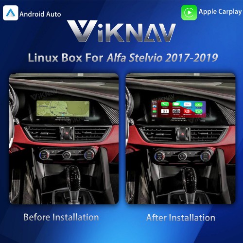 Viknav Linux System Interface Box For Alfa Stelvio 2017-2019 Wireless Apple CarPlay Android Auto Stereo Only Support Original Car Screen