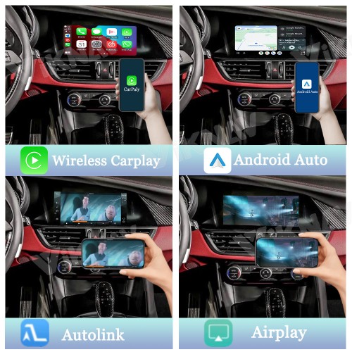 Viknav Linux System Interface Box For Alfa Stelvio 2017-2019 Wireless Apple CarPlay Android Auto Stereo Only Support Original Car Screen