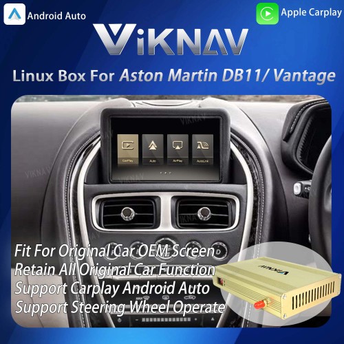 Viknav Linux System Interface Box For Aston Martin DB11/Vantage Wireless Apple CarPlay Android Auto Stereo Only Support Original Car Screen