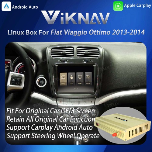 Viknav Linux System Interface Box For Fiat Viaggio/Ottimo Wireless Apple CarPlay Android Auto Stereo Only Support Original Car Screen