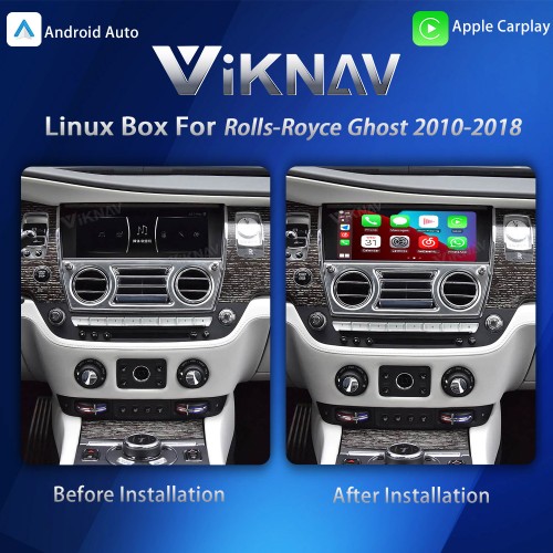 Viknav Linux System Interface Box For Rolls-Royce Ghost 2010-2018 Wireless Apple CarPlay Android Auto Stereo Only Support Original Car Screen