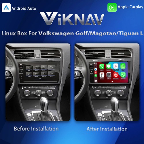 Viknav Linux System Interface Box For Volkswagen Golf /Magotan /Tiguan Wireless Apple CarPlay Android Auto Stereo Only Support Original Car Screen