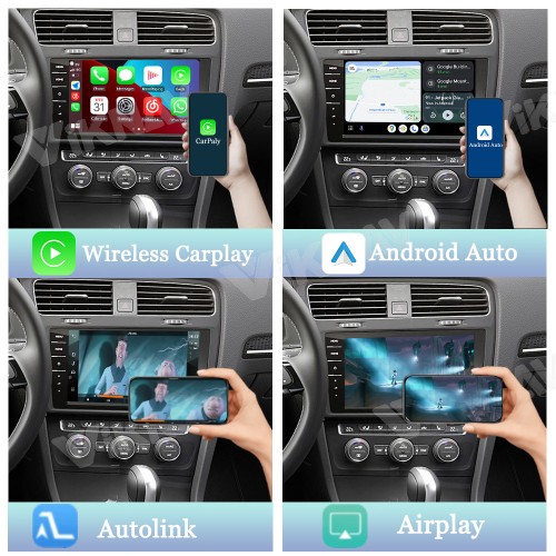 Viknav Linux System Interface Box For Volkswagen Golf /Magotan /Tiguan Wireless Apple CarPlay Android Auto Stereo Only Support Original Car Screen