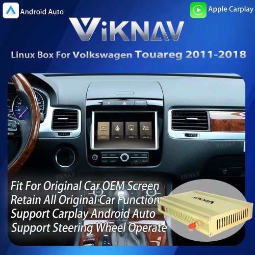 Viknav Linux System Interface Box For Volkswagen Touareg 2011-2018 Wireless Apple CarPlay Android Auto Stereo Only Support Original Car Screen