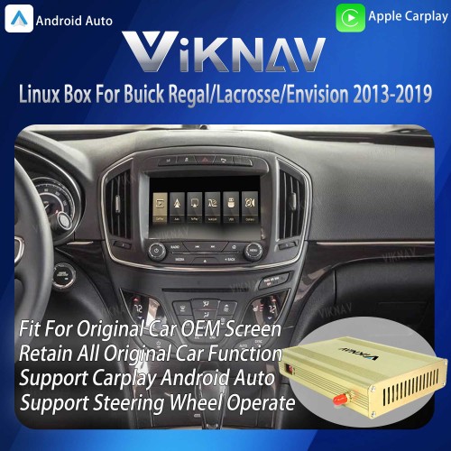 Viknav Linux System Interface Box For Buick Regal/Lacrosse/Envision 2013-2019 Wireless Apple CarPlay Android Auto Stereo Only Support Original Car Screen