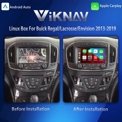 Viknav Linux System Interface Box For Buick Regal/Lacrosse/Envision 2013-2019 Wireless Apple CarPlay Android Auto Stereo Only Support Original Car Screen