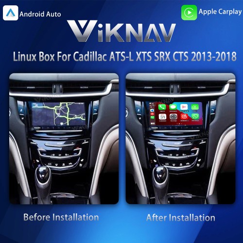 Viknav Linux System Interface Box For Cadillac ATS-L XTS SRX CTS 2013-2018 Wireless Apple CarPlay Android Auto Stereo Only Support Original Car Screen