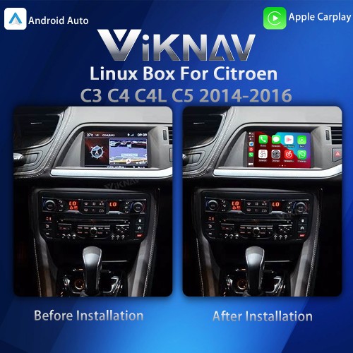 Viknav Linux System Interface Box For Citroen C3 C4 C4L C5 2014-2016 Wireless Apple CarPlay Android Auto Stereo Only Support Original Car Screen