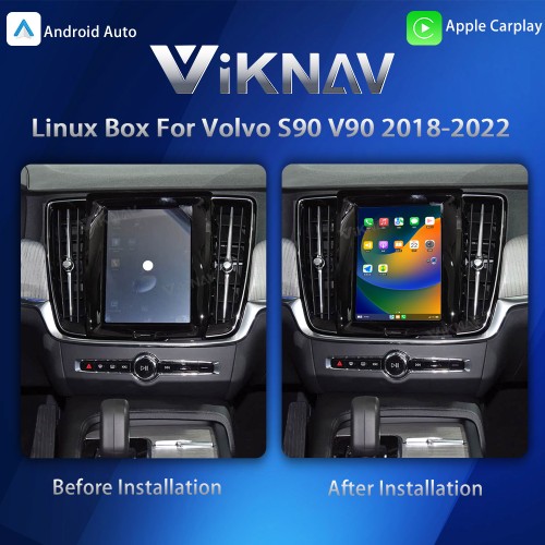 Viknav Linux System Interface Box For Volvo  S90 V90 2018-2022 Wireless Apple CarPlay Android Auto Stereo Only Support Original Car Screen