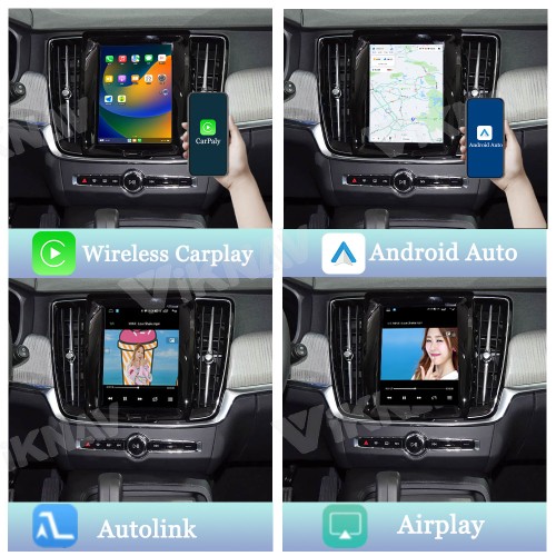Viknav Linux System Interface Box For Volvo  S90 V90 2018-2022 Wireless Apple CarPlay Android Auto Stereo Only Support Original Car Screen