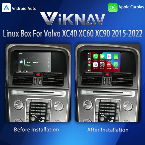 Viknav Linux System Interface Box For Volvo  XC40 XC60 XC90 2015-2022 Wireless Apple CarPlay Android Auto Stereo Only Support Original Car Screen