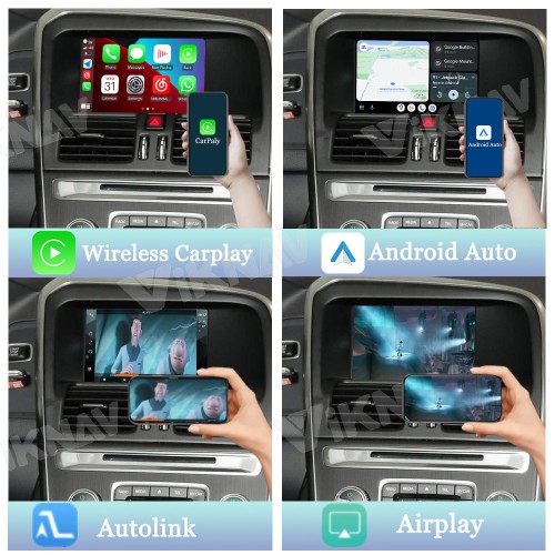Viknav Linux System Interface Box For Volvo  XC40 XC60 XC90 2015-2022 Wireless Apple CarPlay Android Auto Stereo Only Support Original Car Screen