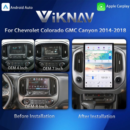 Viknav 14.4 Inch Car Radio for Chevrolet Colorado GMC Canyon 2014-2018 Touch Screen Upgrade Android 13 Head Unit Wireless Carplay Car GPS Navigation Multimedia Player