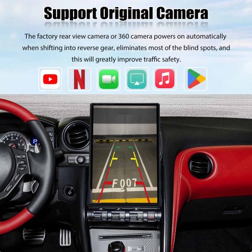 Viknav 14.4 Inch Car Radio For Nissan GTR 2008-2015 Upgrade Touch Screen Wirless Carplay Android Auto GPS Navigation Multimedia Player Autoradio Head Unit