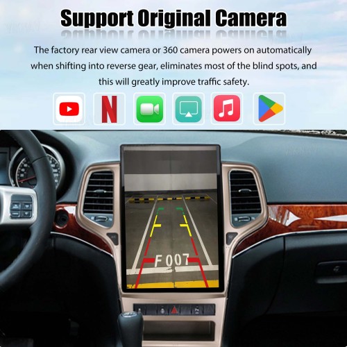 Viknav 14.4 Inch Car Radio For Jeep Grand Cherokee 2011-2013 Upgrade Touch Screen Wirless Carplay Android Auto GPS Navigation Multimedia Player Autoradio Head Unit