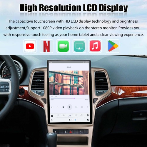 Viknav 14.4 Inch Car Radio For Jeep Grand Cherokee 2011-2013 Upgrade Touch Screen Wirless Carplay Android Auto GPS Navigation Multimedia Player Autoradio Head Unit