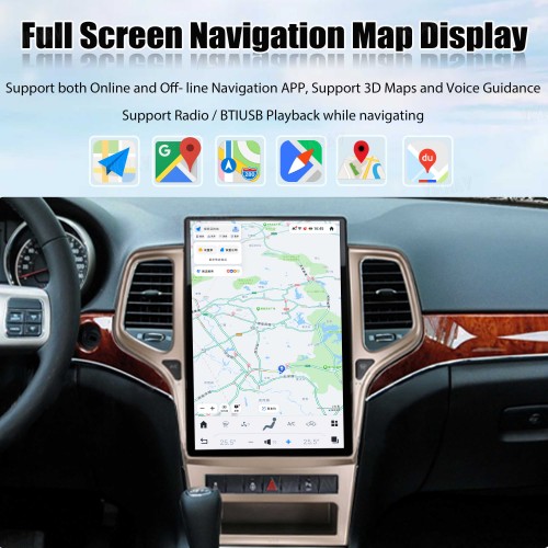 Viknav 14.4 Inch Car Radio For Jeep Grand Cherokee 2011-2013 Upgrade Touch Screen Wirless Carplay Android Auto GPS Navigation Multimedia Player Autoradio Head Unit