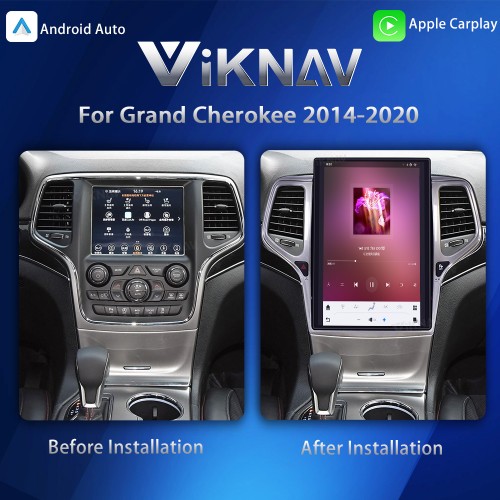 Viknav 14.4 Inch Car Radio For Jeep Grand Cherokee 2014-2020 Upgrade Touch Screen Wirless Carplay Android Auto GPS Navigation Multimedia Player Autoradio Head Unit