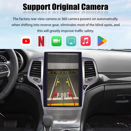 Viknav 14.4 Inch Car Radio For Jeep Grand Cherokee 2014-2020 Upgrade Touch Screen Wirless Carplay Android Auto GPS Navigation Multimedia Player Autoradio Head Unit