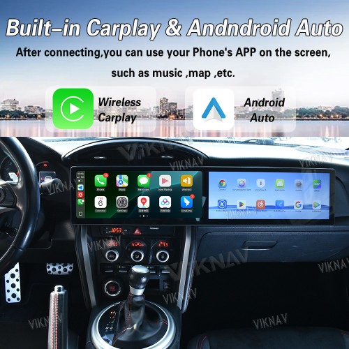 Viknav 12.3 Inch Car Radio For Toyota 86 / SUBARU BRZ 2012-2020 Touch Screen Android Head Unit Wirless Carplay GPS Navigation Player Autoradio