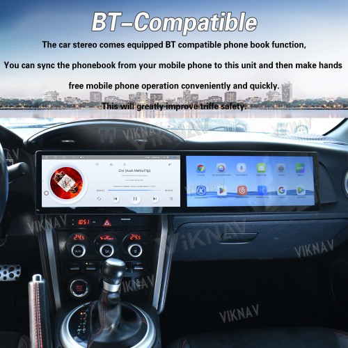 Viknav 12.3 Inch Car Radio For Toyota 86 / SUBARU BRZ 2012-2020 Touch Screen Android Head Unit Wirless Carplay GPS Navigation Player Autoradio