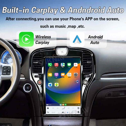 Viknav 14.4 Inch Car Radio for Chrysler 300C 2011-2020 Touch Screen Upgrade Android 13 Head Unit Wireless Carplay Car GPS Navigation Multimedia Player