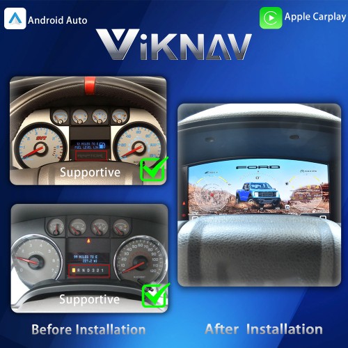 Viknav Car Digital Cluster Gauge For Ford F150 Raptor 2009-2012 Digital SpeedoMeter LCD Dashboard Panel Instrument Virtual Cockpit