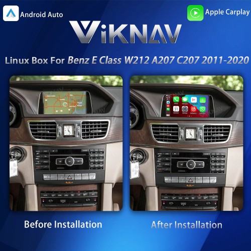 Viknav Linux System Interface Box For Benz E Class W212 C207 A207 2011-2020 Wireless Apple CarPlay Android Auto Stereo Only Support Original Car Screen