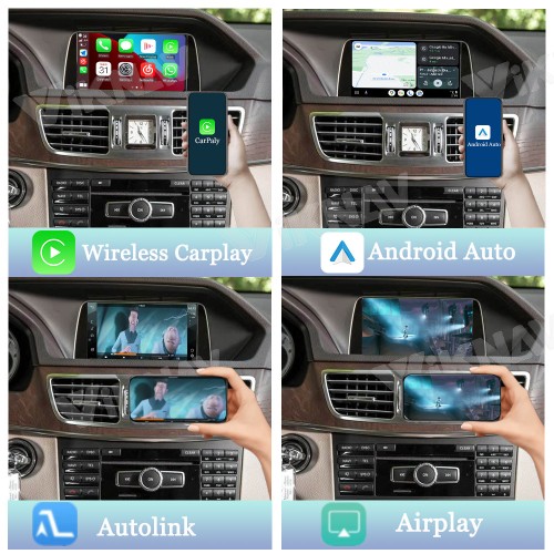 Viknav Linux System Interface Box For Benz E Class W212 C207 A207 2011-2020 Wireless Apple CarPlay Android Auto Stereo Only Support Original Car Screen