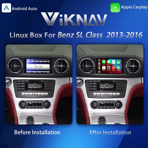 Viknav Linux System Interface Box For Benz SL Class 2013-2016 Wireless Apple CarPlay Android Auto Stereo Only Support Original Car Screen
