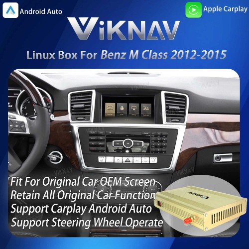 Viknav Linux System Interface Box For Benz M Class 2012-2015 Wireless Apple CarPlay Android Auto Stereo Only Support Original Car Radio Screen