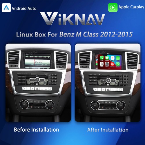 Viknav Linux System Interface Box For Benz M Class 2012-2015 Wireless Apple CarPlay Android Auto Stereo Only Support Original Car Radio Screen
