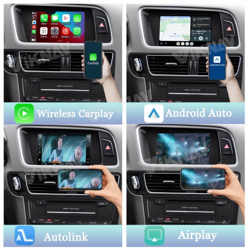 Viknav Linux System Interface Box For AUDI Q3 Q5 Q7 2010-2018 MMI 3G Wireless Apple CarPlay Android Auto Stereo Only Support Original Car Screen