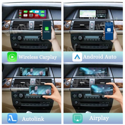 Viknav Linux System Interface Box For BMW X5 X6 2005-2008 CCC Wireless Apple CarPlay Android Auto Stereo Only Support Original Car Screen