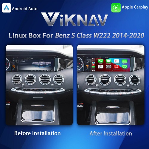 Viknav Linux System Interface Box For Benz S Class W222 2014-2020 Wireless Apple CarPlay Android Auto Stereo Only Support Original Car Radio Screen