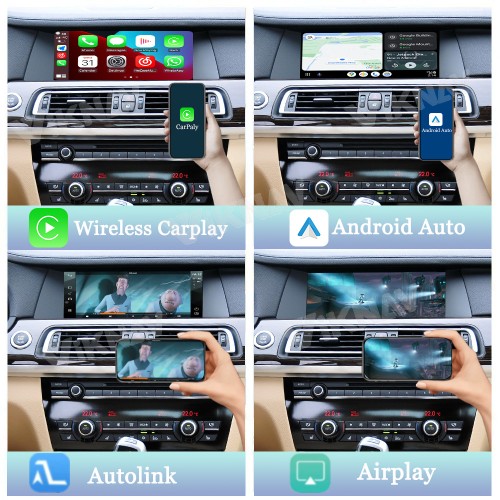 Viknav Linux System Interface Box For BMW 5 Series F10/11/07/18 7 Series F01/02/03/04 2009-2013 CIC Wireless Apple CarPlay Android Auto Stereo Only Support Original Car Screen
