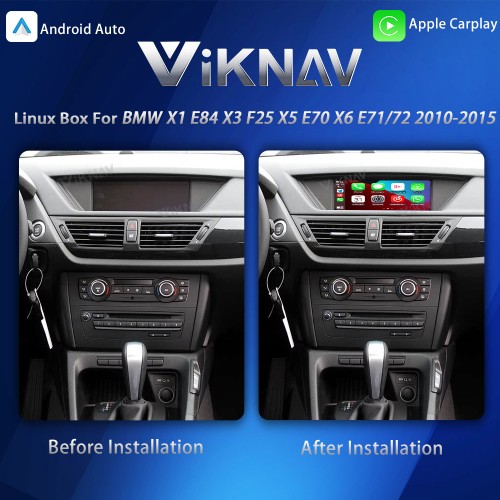 Viknav Linux System Interface Box For BMW X1 E84 X3 F25 X5 E70 X6 E71/72 2010-2015 CIC Wireless Apple CarPlay Android Auto Stereo Only Support Original Car Screen