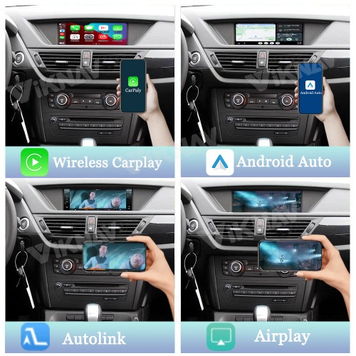 Viknav Linux System Interface Box For BMW X1 E84 X3 F25 X5 E70 X6 E71/72 2010-2015 CIC Wireless Apple CarPlay Android Auto Stereo Only Support Original Car Screen