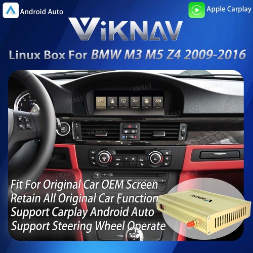 Viknav Linux System Interface Box For BMW M3 M5 Z4 2009-2016 CIC Wireless Apple CarPlay Android Auto Stereo Only Support Original Car Screen