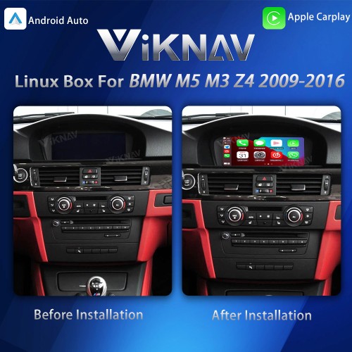 Viknav Linux System Interface Box For BMW M3 M5 Z4 2009-2016 CIC Wireless Apple CarPlay Android Auto Stereo Only Support Original Car Screen