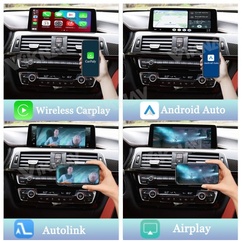 Viknav Linux System Interface Box For BMW M2 F87 M3 F80 M4 F82/83 M5 F10 M6 F06/12/13 2012-2016 NBT Wireless Apple CarPlay Android Auto Stereo Only Support Original Car Screen