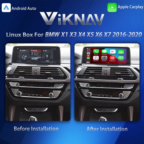Viknav Linux System Interface Box For BMW X1 X3 X4 X5 X6 2016-2020 EVO Wireless Apple CarPlay Android Auto Stereo Only Support Original Car Screen