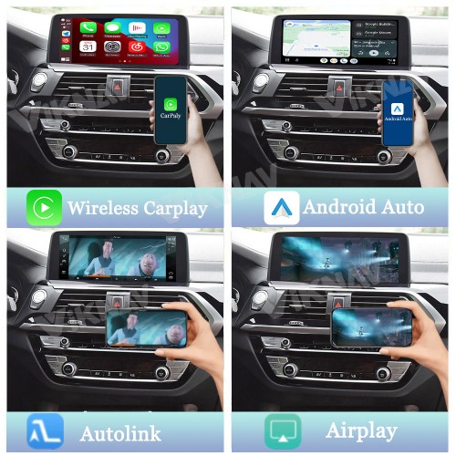 Viknav Linux System Interface Box For BMW X1 X3 X4 X5 X6 2016-2020 EVO Wireless Apple CarPlay Android Auto Stereo Only Support Original Car Screen
