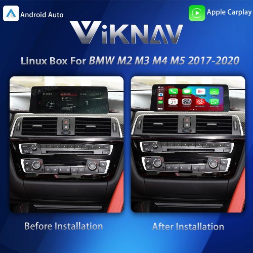 Viknav Linux System Interface Box For BMW M2 M3 M4 M5 2017-2020 EVO Wireless Apple CarPlay Android Auto Stereo Only Support Original Car Screen