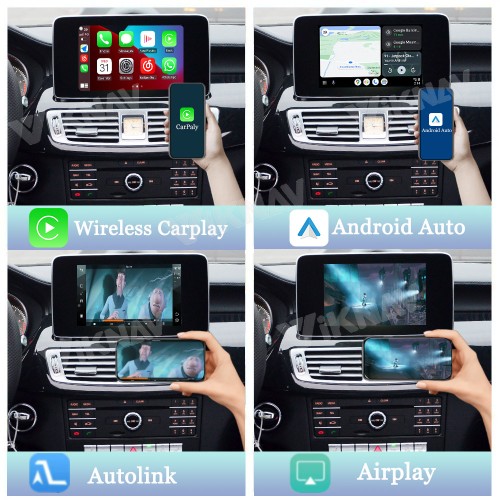 Viknav Linux System Interface Box For Benz CLS W218 GLK GLC X253/C253 GLE GLS Class 2013-2017 Wireless Apple CarPlay Android Auto Stereo Only Support Original Car Radio Screen(NTG5.0/5.1)
