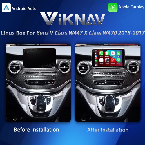 Viknav Linux System Interface Box For Benz V Class W447 X Class W470 2015-2017 Wireless Apple CarPlay Android Auto Stereo Only Support Original Car Radio Screen(NTG5.0/5.1)