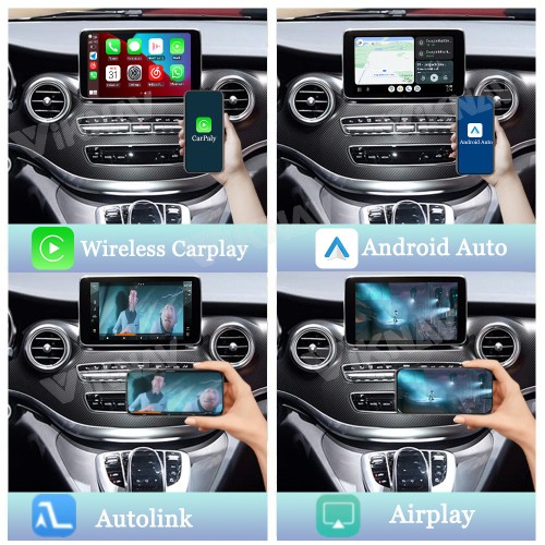 Viknav Linux System Interface Box For Benz V Class W447 X Class W470 2015-2017 Wireless Apple CarPlay Android Auto Stereo Only Support Original Car Radio Screen(NTG5.0/5.1)
